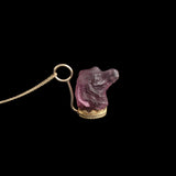 Victorian "Amethyst" Glass Spaniel Necklace