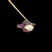 Victorian "Amethyst" Glass Spaniel Necklace