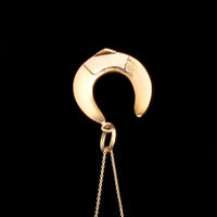 Victorian Calibré Cut Coral & Diamond Horseshoe Necklace