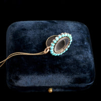 Victorian Princess Mary Turquoise Memorial Locket
