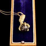 Victorian Gold Talon & Pique Ball Necklace