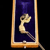 Victorian Gold Talon & Pique Ball Necklace