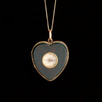 Victorian Bloodstone Heart Compass Locket