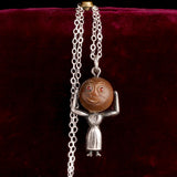 WWI Era "Touch Wud" Lucky Charm Necklace