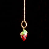 Retro Italian Enamel Strawberry Necklace