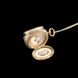 Victorian Greek Key Motif Triple Compartment Locket