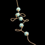Victorian Turquoise Pavé Orbs Necklace