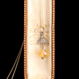 Edwardian Diamond Trefoil & Citrine Necklace