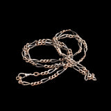 Victorian 28" Fancy Link Niello & Gold Chain