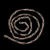 Victorian 28" Fancy Link Niello & Gold Chain