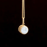 Victorian "LW" Cipher & Lion Passant Drum Seal Necklace