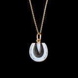 Victorian Nicolo Onyx Horseshoe Necklace