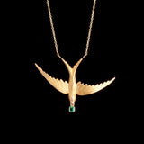 Victorian Swallow & Emerald Necklace