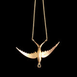 Victorian Swallow & Emerald Necklace