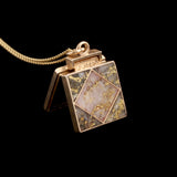 Victorian Gold in Quartz "PES" Monogram Locket