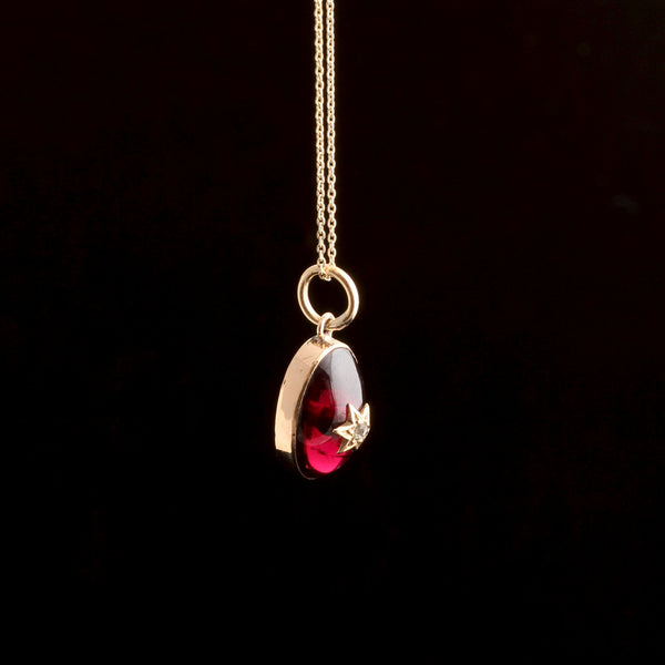 Victorian Star-Set Diamond & Garnet Necklace