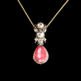 Georgian Diamond & Pink Paste Pendant