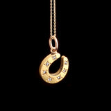 Victorian Rose Cut Diamond Horseshoe Pendant