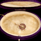 Victorian Ruby, Diamond & Pearl Ship's Wheel Pendant