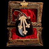 Victorian Onyx, Pearl & Enamel Padlock Locket