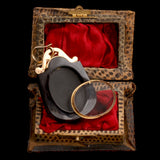 Victorian Onyx, Pearl & Enamel Padlock Locket