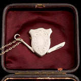 Victorian Penknife & Button Hook Shield Pendant