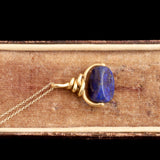 Mid 19th Century French Lapis "CD" Spinner Seal Necklace