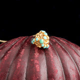 Early Victorian Turquoise & Gold Pear-Shaped Concealed Locket