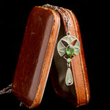 Edwardian Green Enamel & Paste Plique-à-Jour Necklace