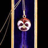 Victorian Enamel & Diamond Pansy Locket