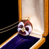 Victorian Enamel & Diamond Pansy Locket