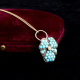 Victorian Turquoise Pavé Pansy Locket