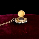 Victorian Turquoise Pavé Pansy Locket