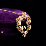 Early Victorian Pansy Wreath Necklace