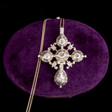 Early 19th Century Rose Cut Diamond & Crystal Croix de Saint Lo