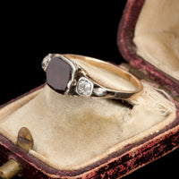 Late 18th Century Garnet & Old Mine Cut Diamond Ring