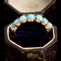 Georgian Turquoise Half Hoop Ring