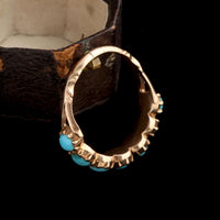 Georgian Turquoise Half Hoop Ring