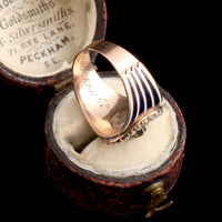 Georgian Blue & White Enamel Mourning Ring