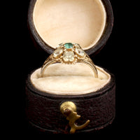 Early Victorian Chrysolite & Emerald Pansy Ring