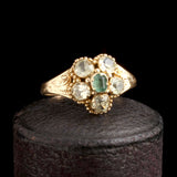 Early Victorian Chrysolite & Emerald Pansy Ring