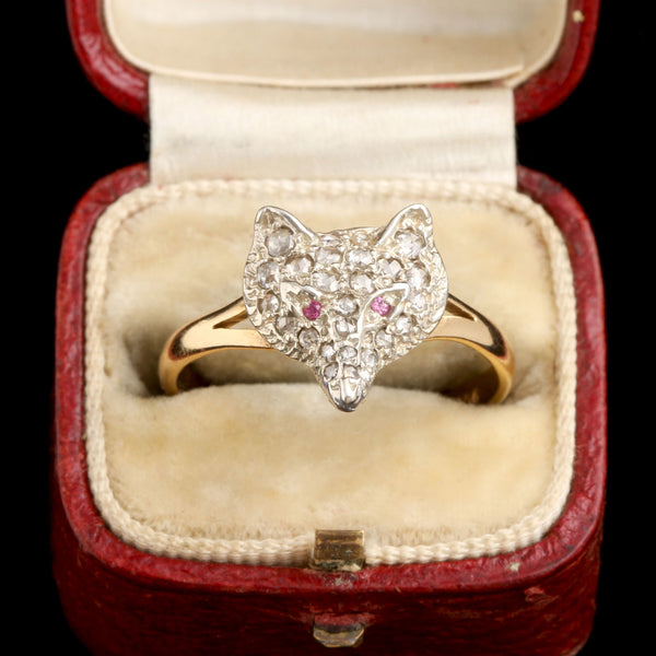 Edwardian Diamond Fox Ring