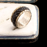 Early Victorian Carved Bog Oak Mourning Ring