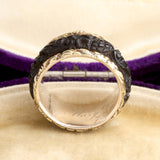 Early Victorian Carved Bog Oak Mourning Ring