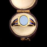 Victorian Nicolo Onyx & Enamel Locket Ring