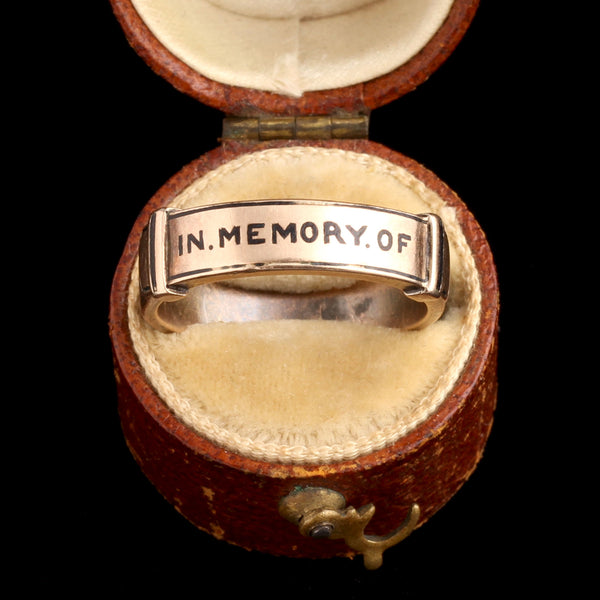 Late Victorian In Memory Of Band with Inlaid Steel