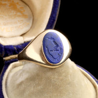 Edwardian "Pro Rege et Patria" Lapis Intaglio Ring