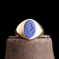 Edwardian "Pro Rege et Patria" Lapis Intaglio Ring