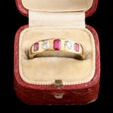 Victorian Ruby & Diamond Five Stone Ring