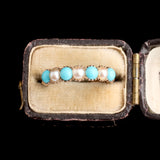 Georgian Turquoise & Pearl Half Hoop